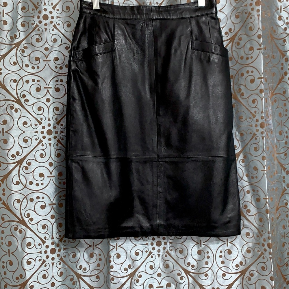 Elegant Vintage Leather Prestige Club Skirt•Size 12/14•EVC!